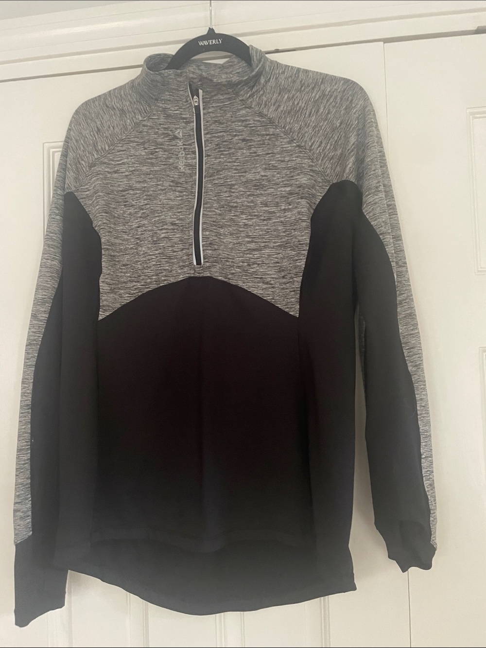 Reebok Gray and Black Half-Zip Athletic Pullover